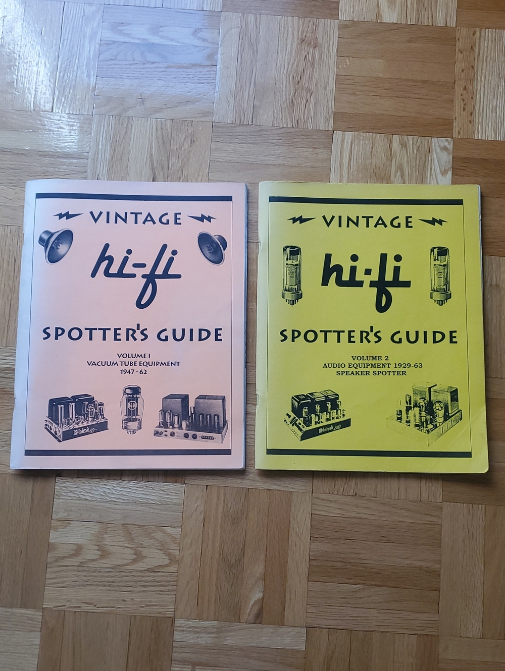 Vintage Retro hi-fi Spotter's Guide Set Volume 1 & 2 Coffee Table Books